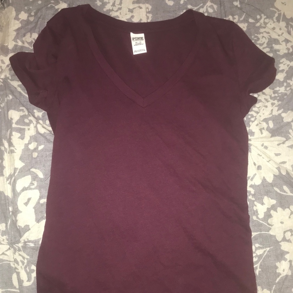 Purple v neck shirt